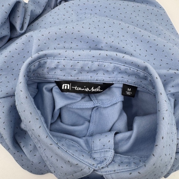 Travis Mathew Polo Shirt Men Medium Blue Short Sleeve Golf Preppy Sprinkles - Picture 4 of 9